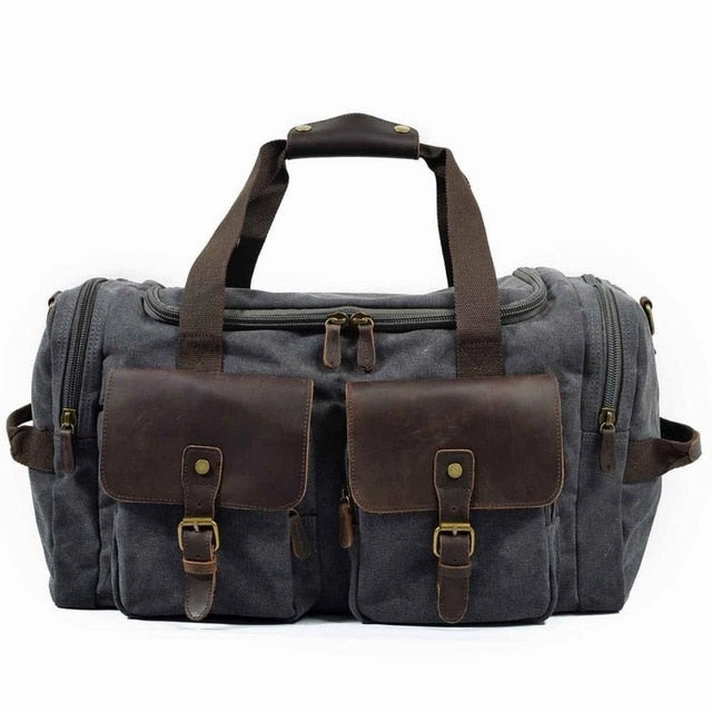 Canvas Leather Travel Bag Carry On Luggage Bags Men Military Duffel Bags Travel Tote Large Shop Hot Deals Mega Discount Event