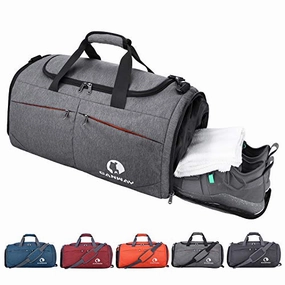 Sweet Deal Inside Canway Sports Gym Bag, Travel Duffel Bag With Wet Pocket & Shoes Compartment?For Men Women, 45L, Lightweight