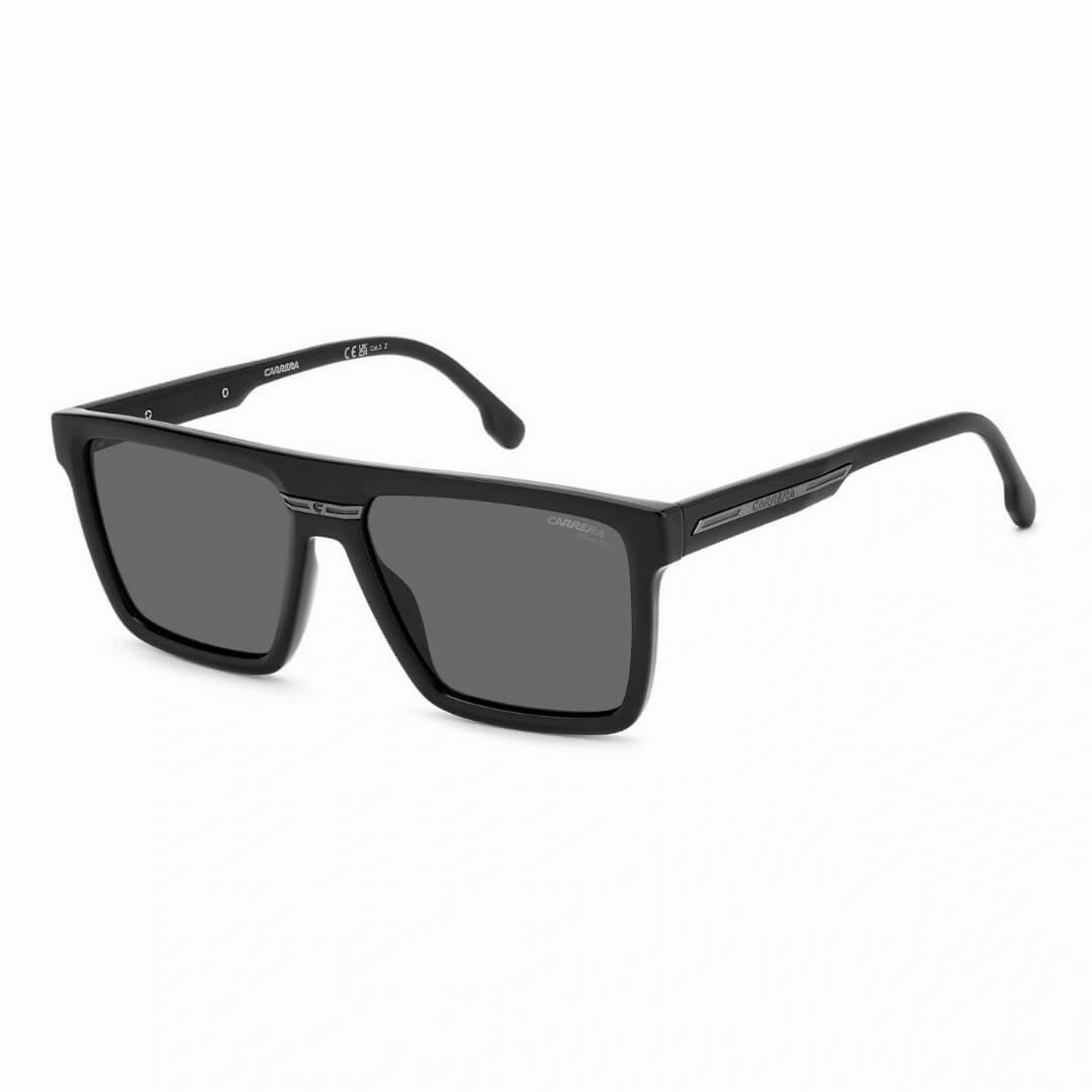 Grab Todays Deal Special Price Today Carrera Victory C 03/S 807/58M9 Unisex Square Sunglasses - Black/Grey Polarised