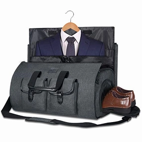 Dont Wait Save Carry-On Garment Bag Large Duffel Bag Suit Travel Bag Weekend Bag Flight Bag With Shoe Pouch For Men Women (Black)