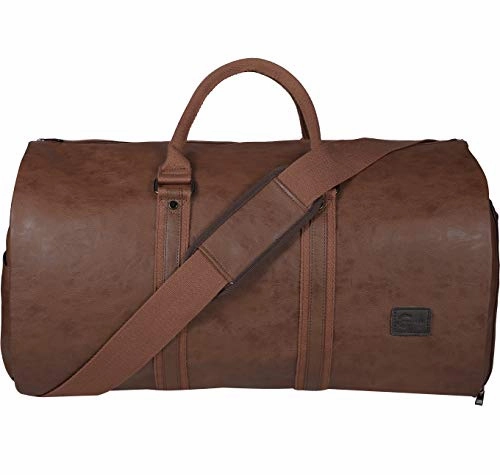 Mega Discount Today Todays Special Savings Carry On Garment Bag, Waterproof Mens Garment Bag For Travel Business, Large Leather Duffel Bag With Shoe Compartment -Brown