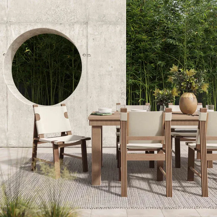 Cassie Natural 75 Inch Rectangular Outdoor Dining Table Set