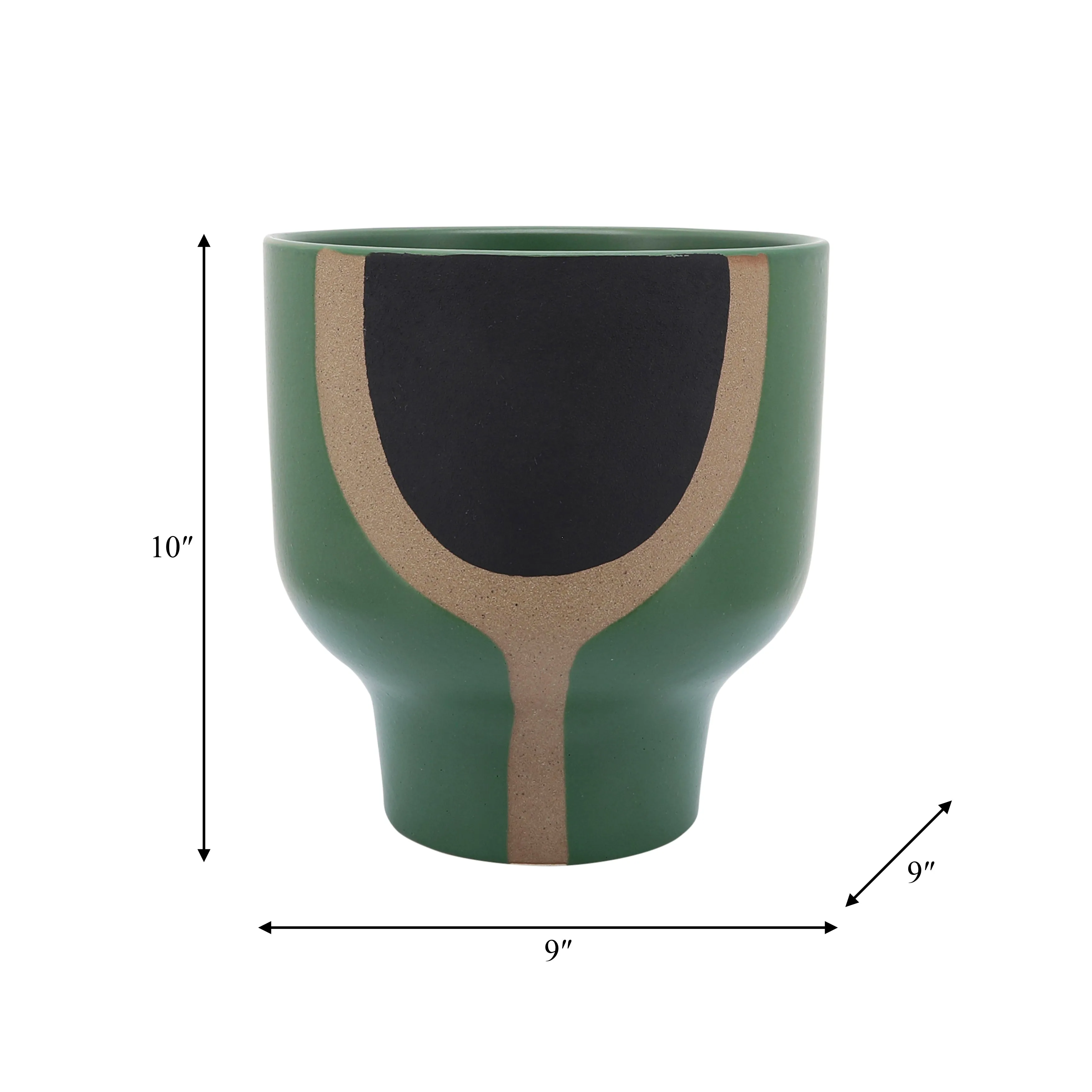 CER, 10" MUSHROOM PLANTER, OLIVE