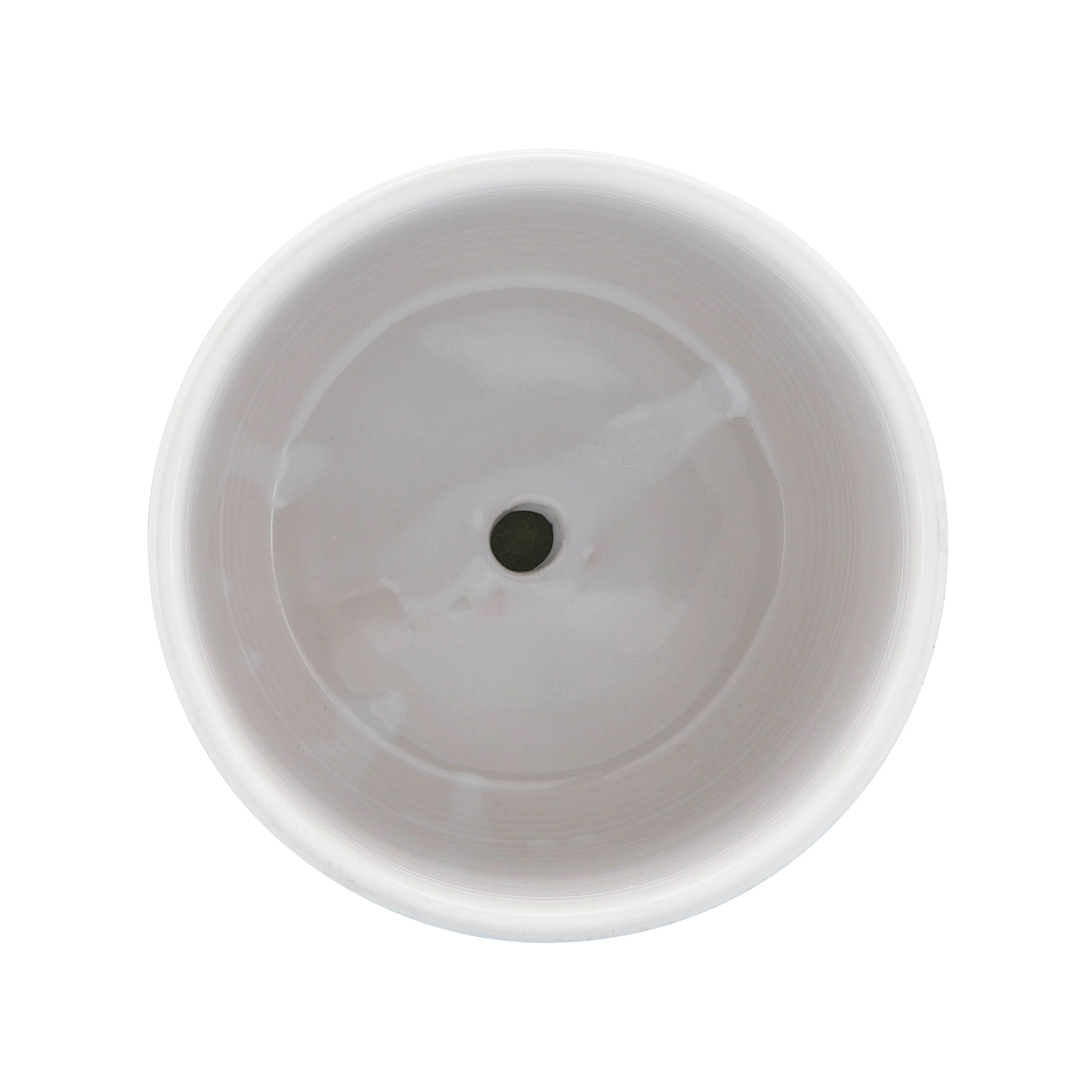 CER, 6" CIRCLES PLANTER W/ SAUCER, OLIVE