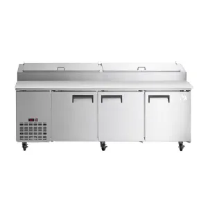 Chef AAA - APPT-91-HC, Commercial 91" Pizza Prep Table Refrigerator 12 Pans 3 Door Stainless Steel 24.2 cu.ft.