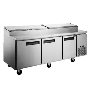 Chef AAA - TPP90-12-S3, Commercial 90" 12 Pan Pizza Prep Table Refrigerator