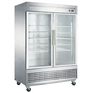 Chef AAA - TR-49BG 55" 2 Glass Door Reach-in Refrigerator 41.7 Cu. ft.