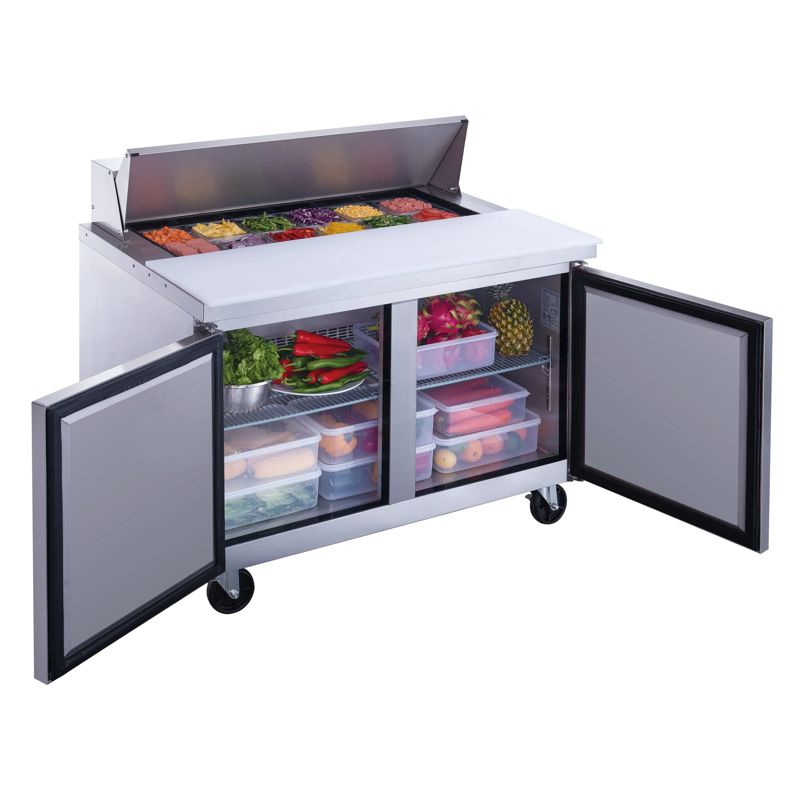 Chef AAA - TSP48 Commercial 48" 12 Pan Salad Sandwich Food Prep Table Refrigerator 11.4cu.ft.