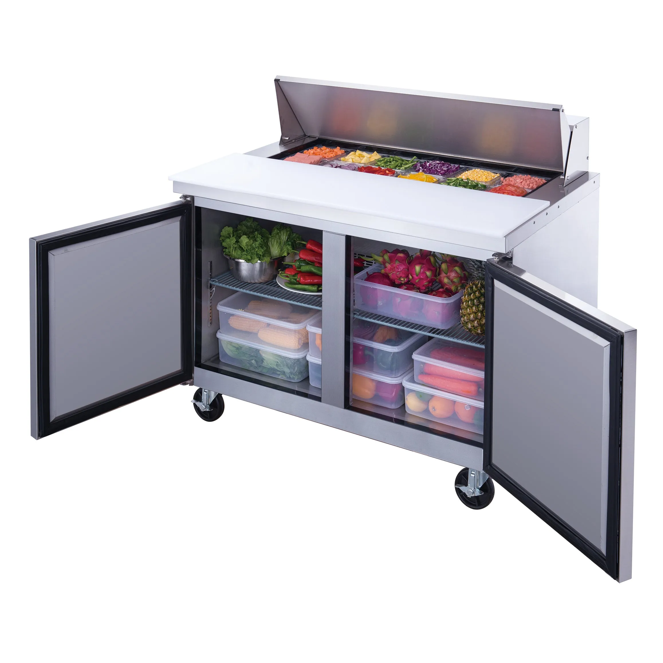 Chef AAA - TSP48 Commercial 48" 12 Pan Salad Sandwich Food Prep Table Refrigerator 11.4cu.ft.