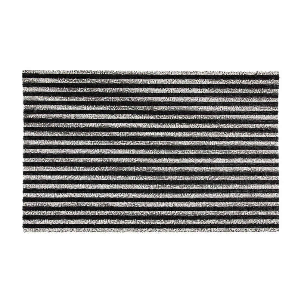 CHILEWICH Shag In Out Utility Door Mat, Breton Stripe/Tuxedo, 61x91cm