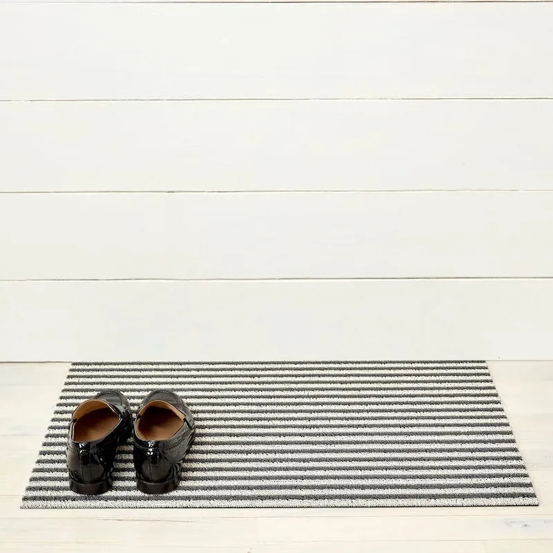CHILEWICH Utility Door Mat, Shag In Out Mat, Breton Stripe/Gravel, 61x91cm