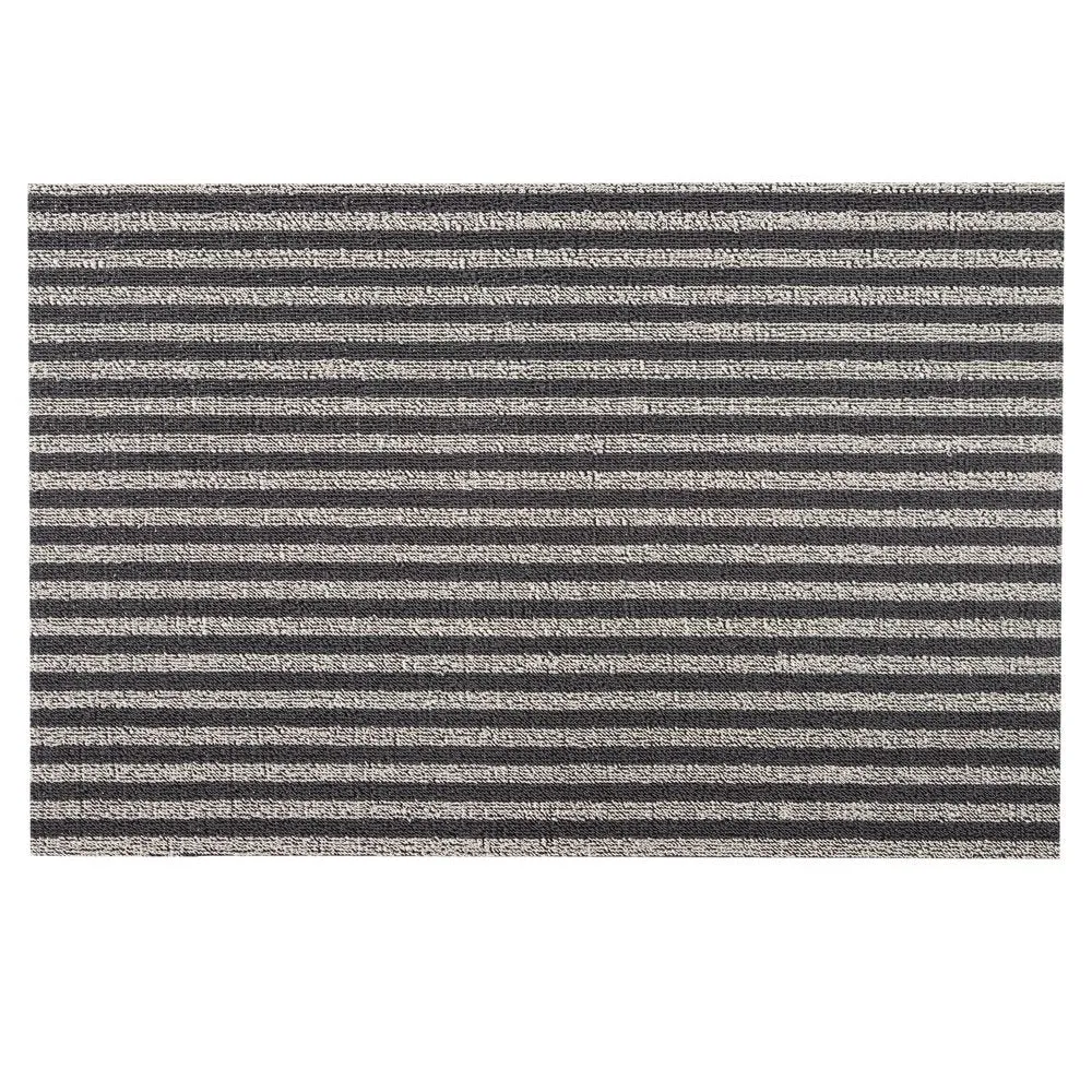 CHILEWICH Utility Door Mat, Shag In Out Mat, Breton Stripe/Gravel, 61x91cm