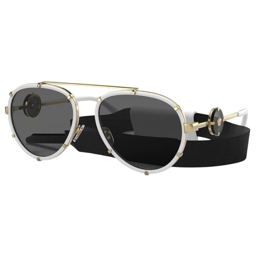 Versace Ve2232 147187 Sunglasses - White Frame, Dark Grey Lens Steal Todays Offer