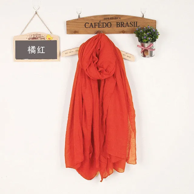 GiftWorthy Sale Save Today Only Women'S Solid Color High Quality Linen Cotton Scarves For Winter/Autumn - 20 Colour