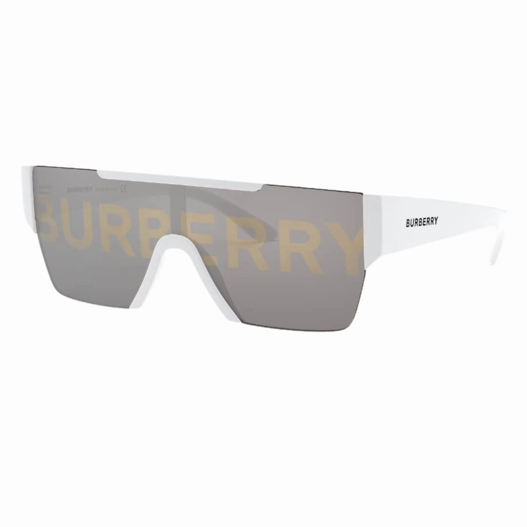 Burberry Be4291 3007/H MenS Sunglasses - White Rectangular Frame, Grey Lenses Clearance Event Alert