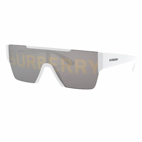 Burberry Be4291 3007/H MenS Sunglasses - White Rectangular Frame, Grey Lenses Clearance Event Alert