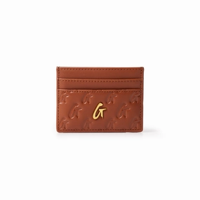 Monogram Gold Card Holder - Brown Sweet Deal Inside Hot Offer Event