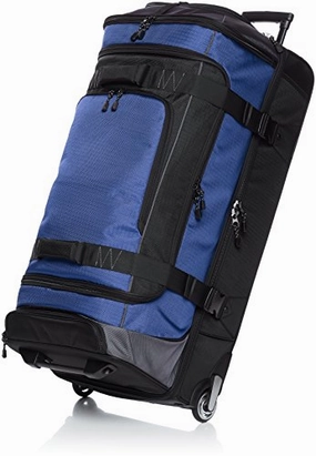 Amazonbasics Ripstop Wheeled Duffel, Blue Instant Discount
