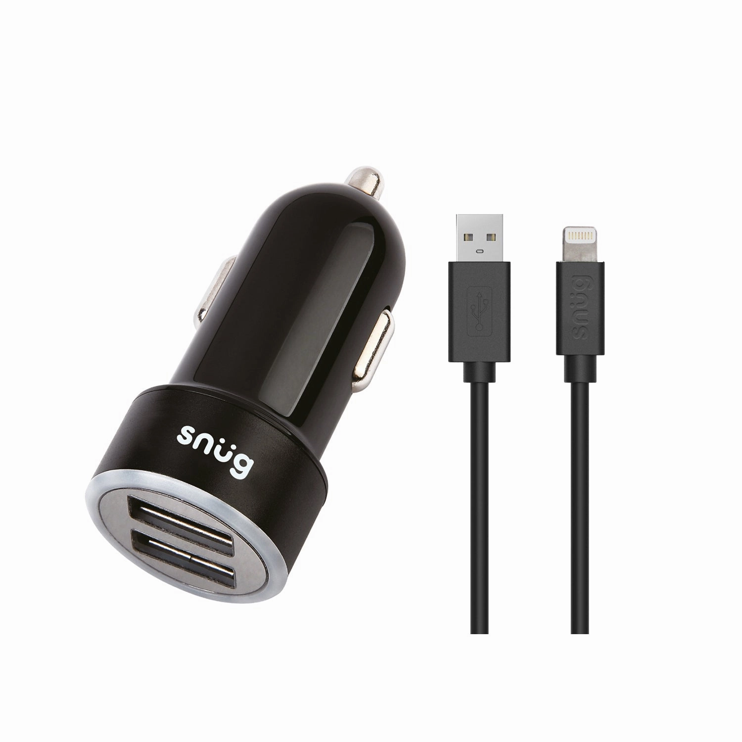 Snug Car Juice Dual Usb Port Car Charger With Lightning Cable - 3.4A Clearance Blowout