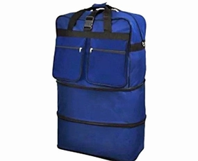 36" Navy Blue Large Expandable Rolling 5 Wheeled Duffel Bag Spinner Suitcase Luggage Grab Your Hot Pick Instant Hot Deal