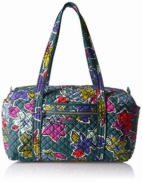 Vera Bradley Women'S Iconic Small Duffel, Falling Flowers Trending Now Discount Limited Stock Offer