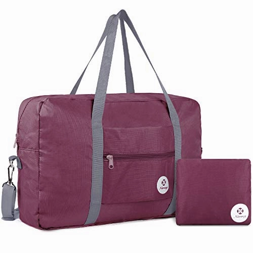 For Spirit Airlines Foldable Travel Duffel Bag Tote Carry On Luggage Sport Duffle Weekender Overnight For Women And Girls (3112 Wine Red) Instant Discount