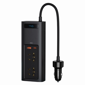 Clearance Sale Baseus In-Car Inverter 150W (110V Us/Jp) Black (Crnbq-01)