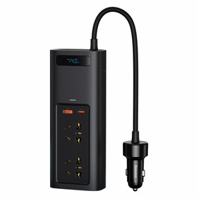 Clearance Sale Baseus In-Car Inverter 150W (110V Us/Jp) Black (Crnbq-01)