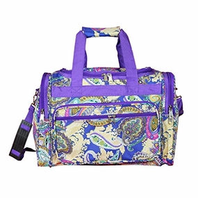 World Traveler 16" Duffle Duffel Bag, Blue Multi Paisley, One Size Todays Special Savings