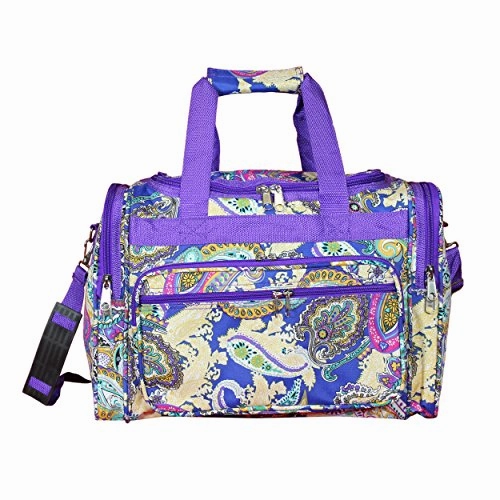 World Traveler 16" Duffle Duffel Bag, Blue Multi Paisley, One Size Todays Special Savings