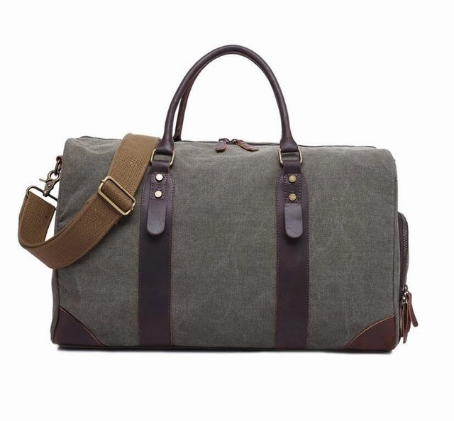 Canvas Leather Men Bucket Travel Bags Carry On Luggage Bags Men Duffel Bags Travel Tote Large Limited Stock Offer
