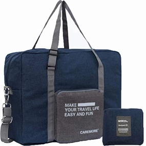 Spirit Airline Personal Item Carry-On Bag Unisex'S Lightweight Foldable Duffel Travel Luggage Bag 18 X 14 X 8 Inches(Blue With Strap) Exclusive Holiday Deal Save Big Today