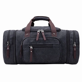 Dont Wait Save Weekend Flash Offer Abage Large Duffle Bag Canvas Travel Overnight Gym Weekend Tote Luggage Duffel Bags, Black