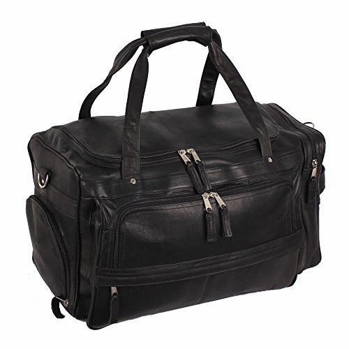 Special Occasion Discount Latico Leathers Berkeley Bag, Black, Easy Entry Travel Bag For All Occasions, Adjustable Duffel