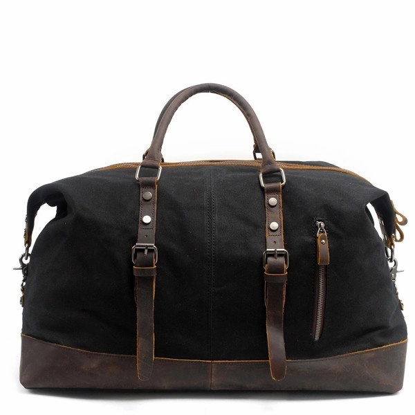 Flash Pick Today Biggest Savings Now Waterproof Duffel Bag Men Canvas Carry On Weekend Bags Vintage Military Shoulder Handbag Leather