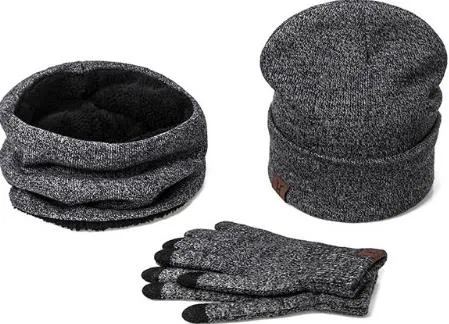 Exclusive Online Deal Today Only Savings Collar Scarf   Gloves   Knitted Skullies Beanie Set Or Winter - Dark Grey,Rose Red,Coffee,Grey,Light Grey,Black