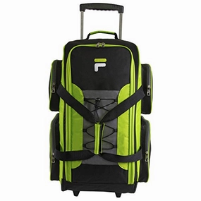 Hot Deal Alert Instant Discount Fila 26" Lightweight Rolling Duffel Bag, Neon Lime, One Size
