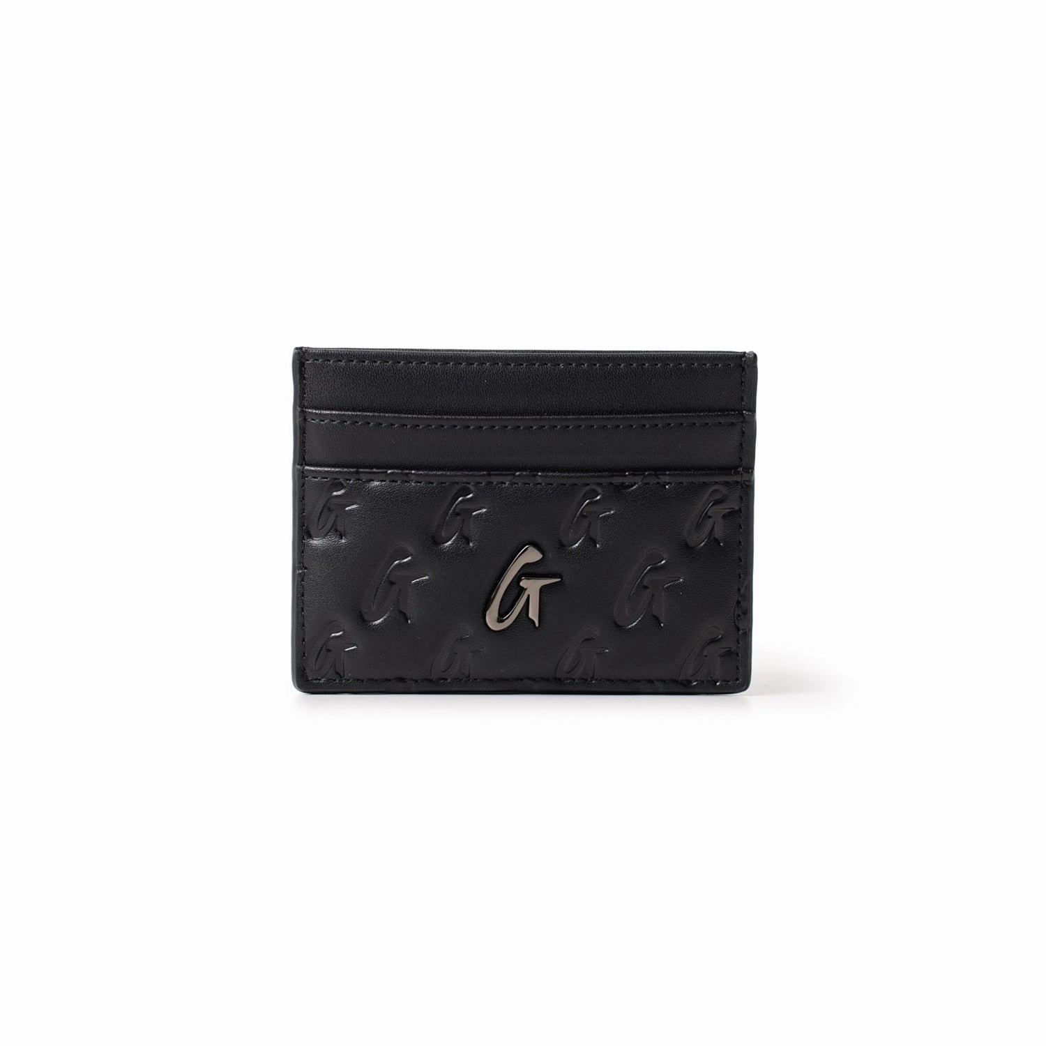 Monogram Gunmetal Card Holder - Black Big Sale Today Shop Todays Picks