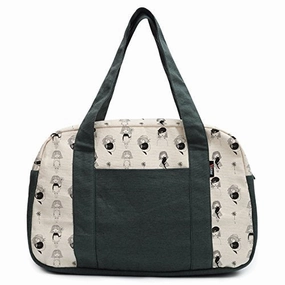 Women'S Girls And Cat Printed Canvas Duffel Travel Bags Was_19 Steal Todays Offer