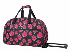 Betsey Johnson Luggage Designer Pattern Suitcase Wheeled Duffel Carry On Bag (Paris Love) (One Size, Covered Roses) Limited Stock Deals Instant Savings Deal