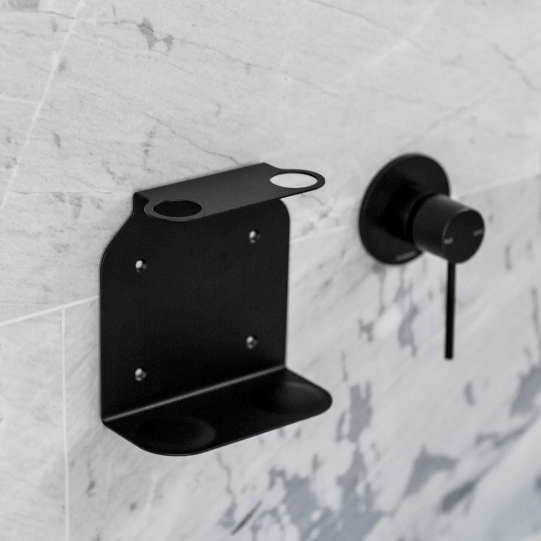 DESIGNSTUFF Dual Soap Dispenser Holder, Black