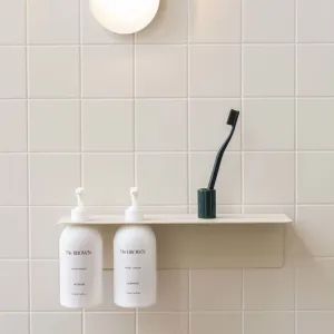 DESIGNSTUFF Shelf Dual Soap Dispenser Holder, Sand