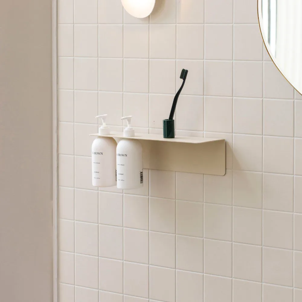 DESIGNSTUFF Shelf Dual Soap Dispenser Holder, Sand
