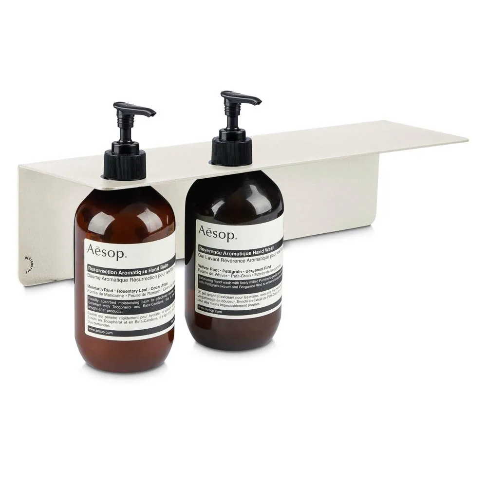 DESIGNSTUFF Shelf Dual Soap Dispenser Holder, Sand