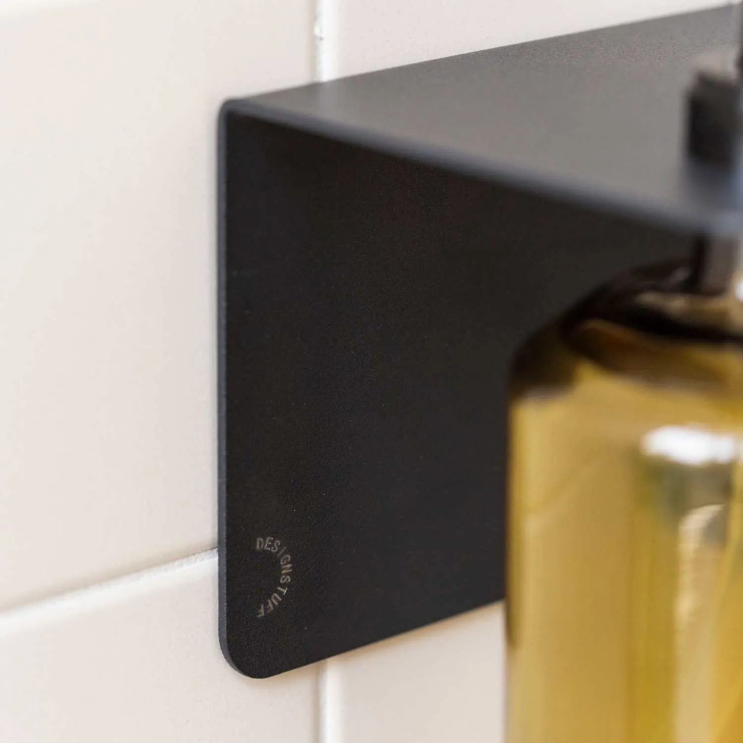 DESIGNSTUFF Shelf Single Soap Dispenser Holder, Black