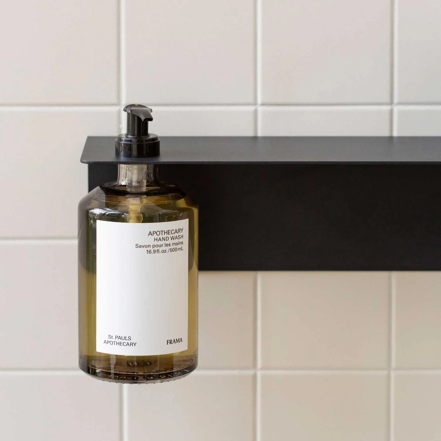 DESIGNSTUFF Shelf Single Soap Dispenser Holder, Black