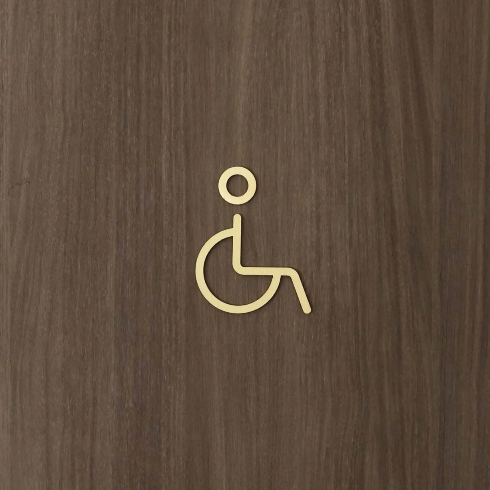 DESIGNSTUFF Signage, Restroom, Accessible, Brushed Brass