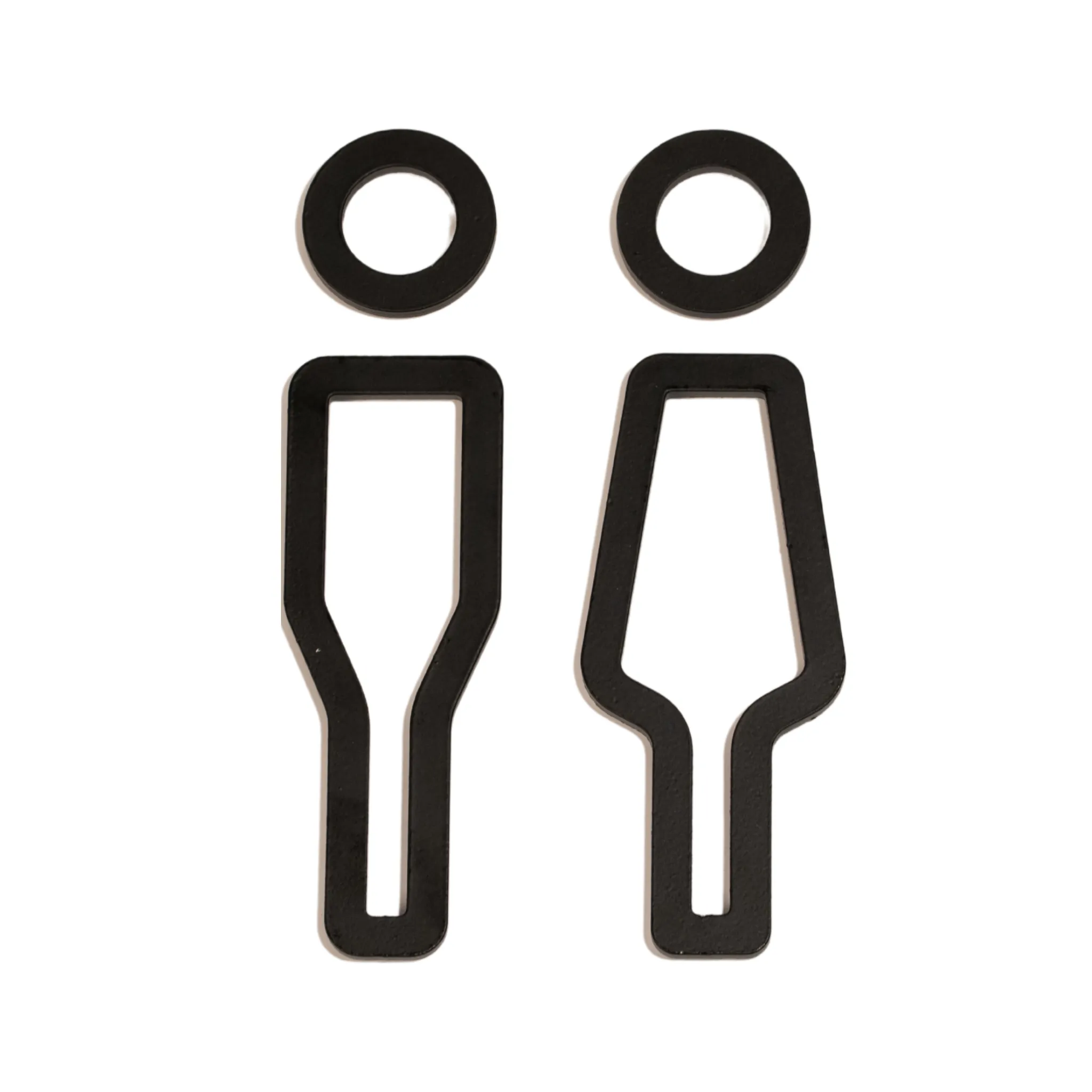 DESIGNSTUFF Signage, Restroom, Her/Him, Black