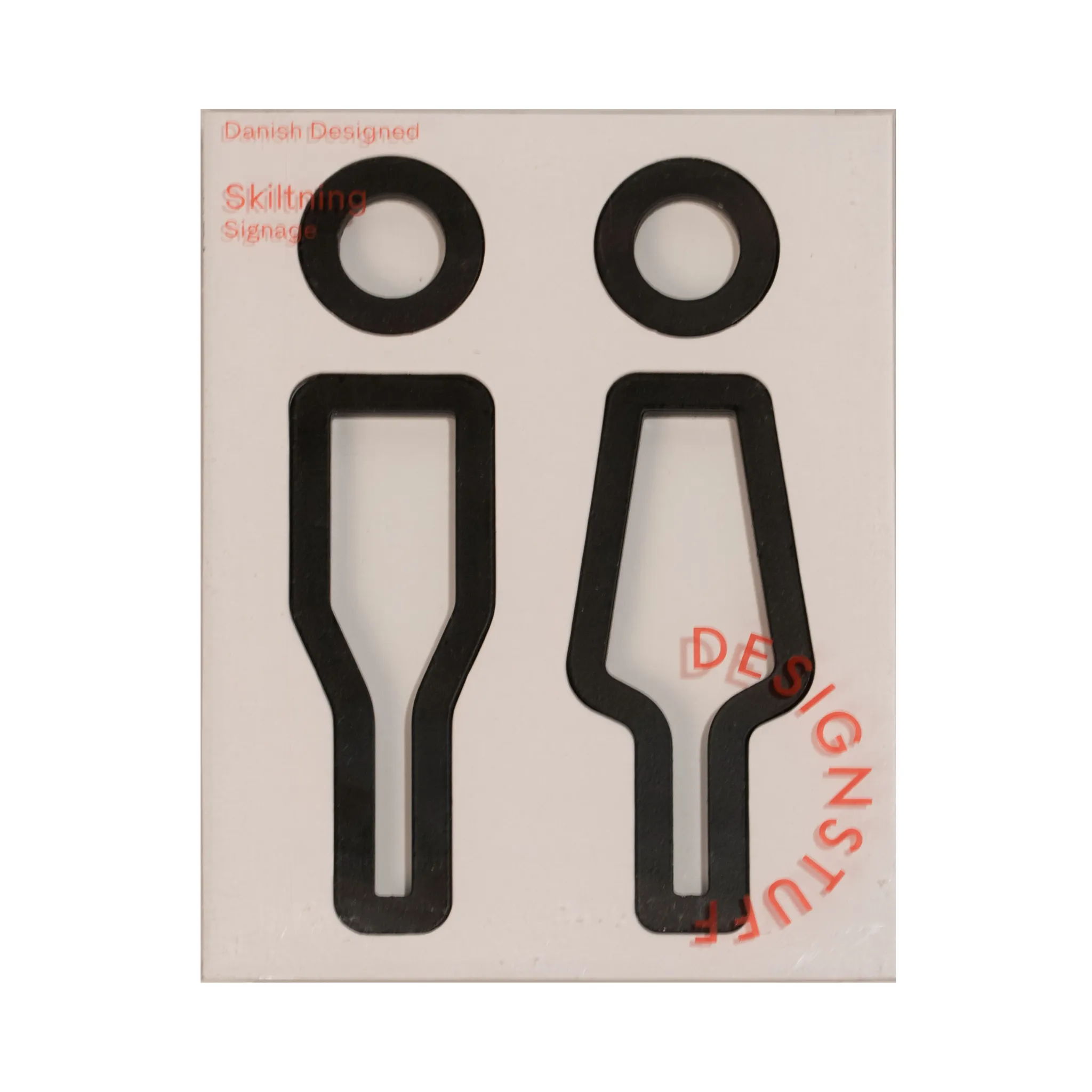 DESIGNSTUFF Signage, Restroom, Her/Him, Black