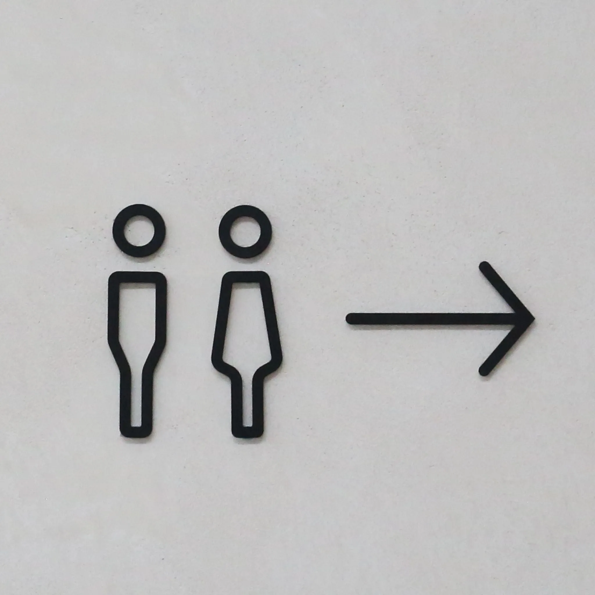 DESIGNSTUFF Signage, Restroom, Her/Him, Black